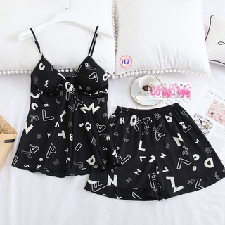 Bộ lụa 2 dây cao cấp có lót ngực i12