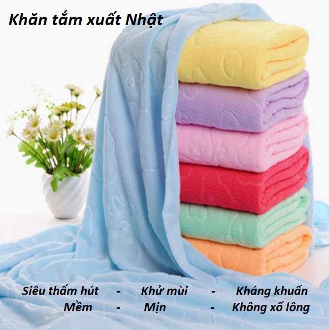 Khăn tắm lớn - Khăn tắm xuất Nhật khổ 70x140 cm 6 màu tùy chọn