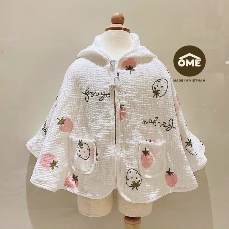 Áo choàng đa năng cho bé Ome-Áo chống nắng,chống bụi, cho bé từ sơ sinh đến 8 tuổi Ôme
