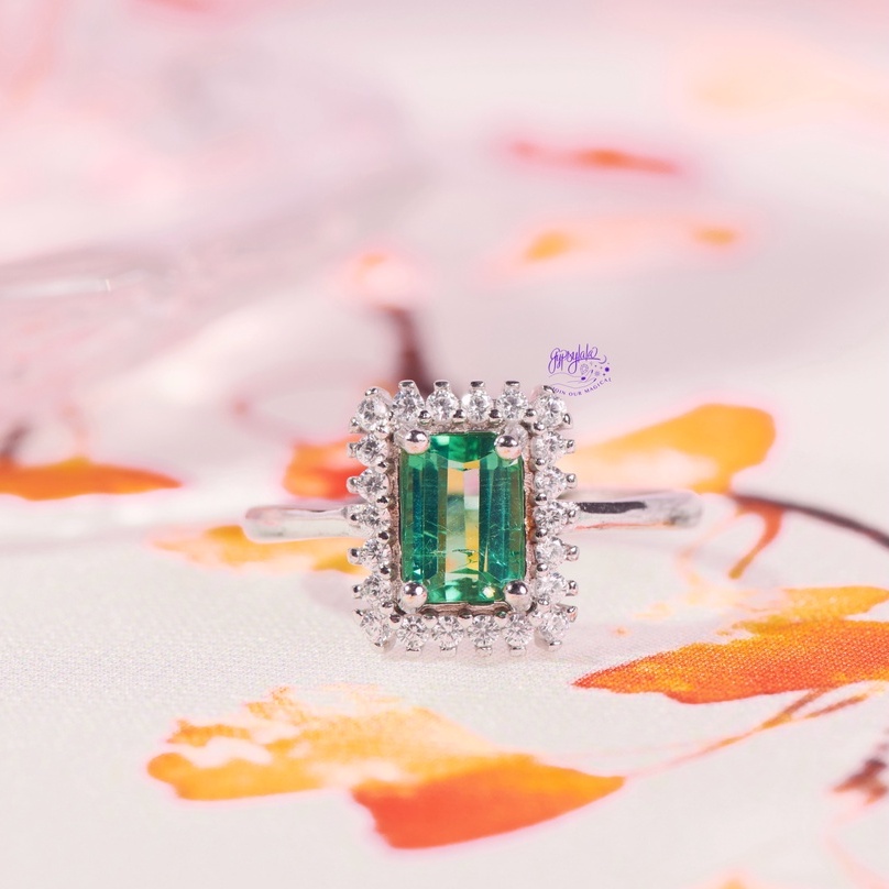 Nhẫn Bạc 925 Twinkling Tourmaline Đá Thiên Nhiên Nhiều Màu SP005083 Gypsy.lala