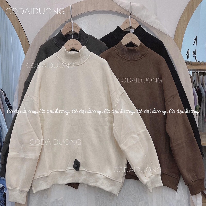 áo nỉ cổ 3p khoá sườn