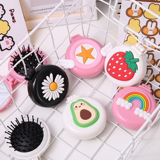 [Hàng mới về] Lược Tích Hợp Gương Trang Điểm Hình Hoạt Hình Dễ Thương Có Thể Gấp Gọn Tiện Dụng