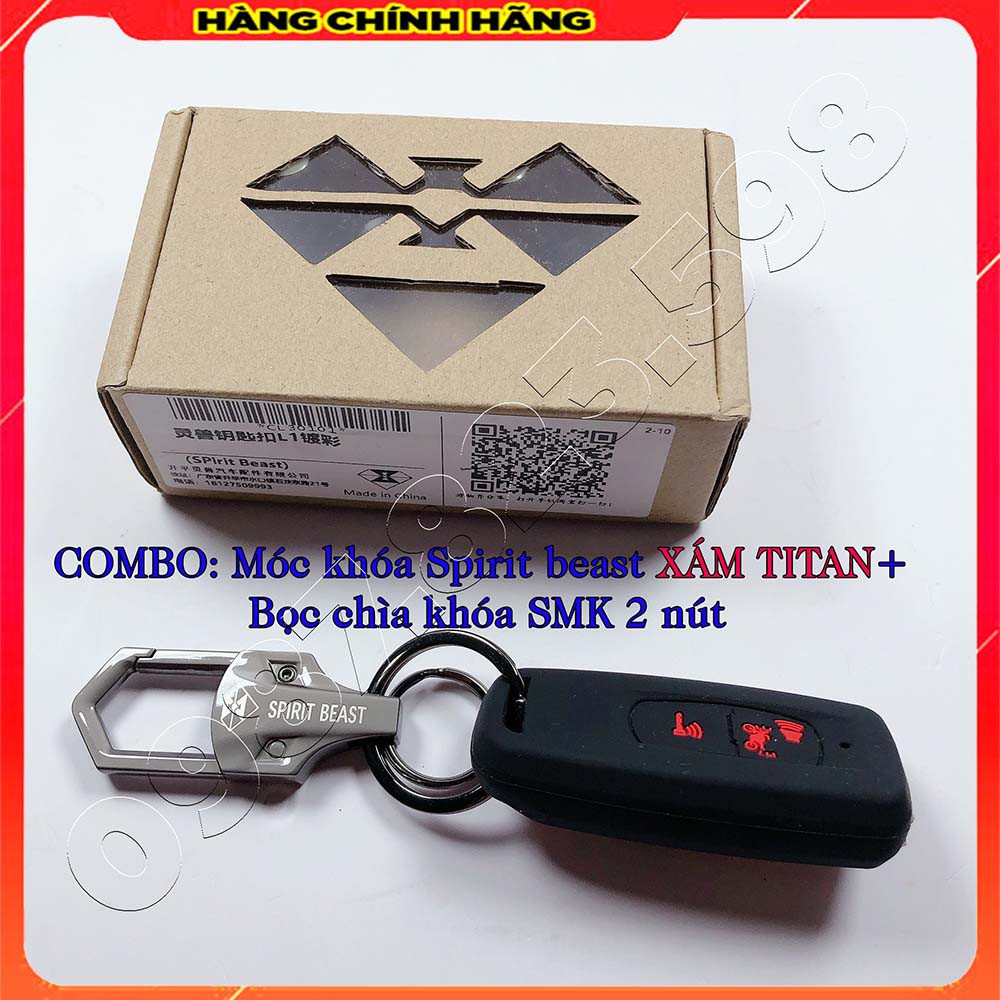 ( COMBO 2 Món SH350i ) Bọc Chìa Khóa Silicon Smartkey SH 350 và Móc Chìa Khóa Spirit beast Chính Hãng