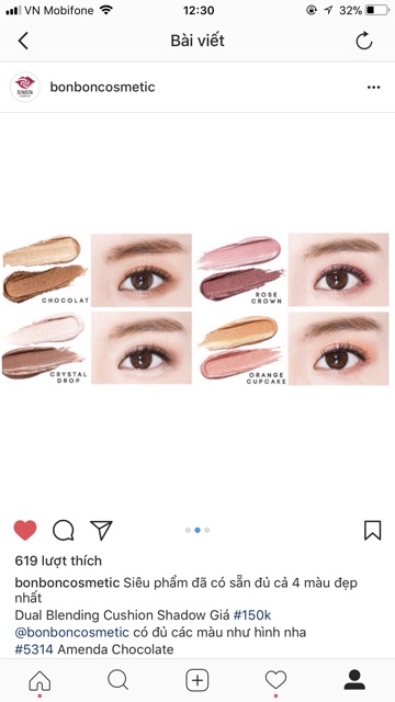 Phấn mắt Dual Blending Cushion Shadow Missha