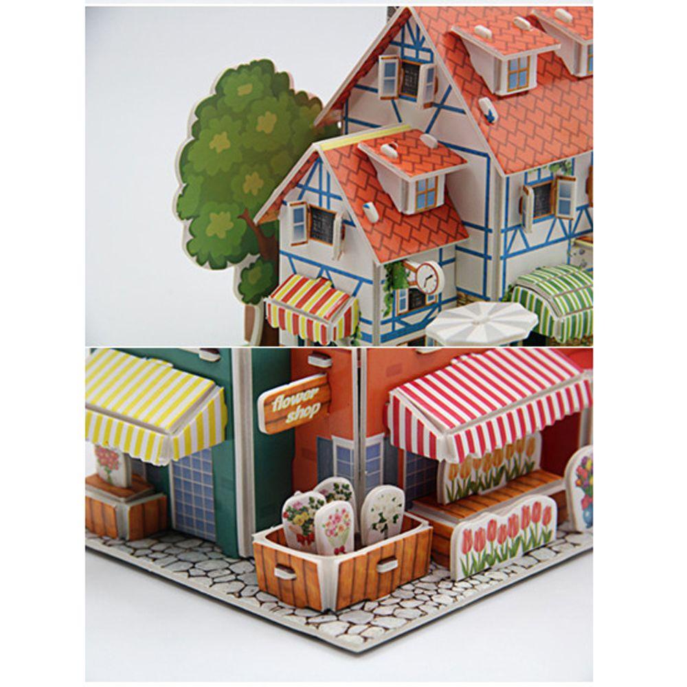PRESTON Creativity House Castle Building Model Children Building Model Toy 3D Stereo Puzzle Cartoon Puzzles DIY Handmade Educational Hand-assembled Toy Children Gift Kids Early Learning Toys