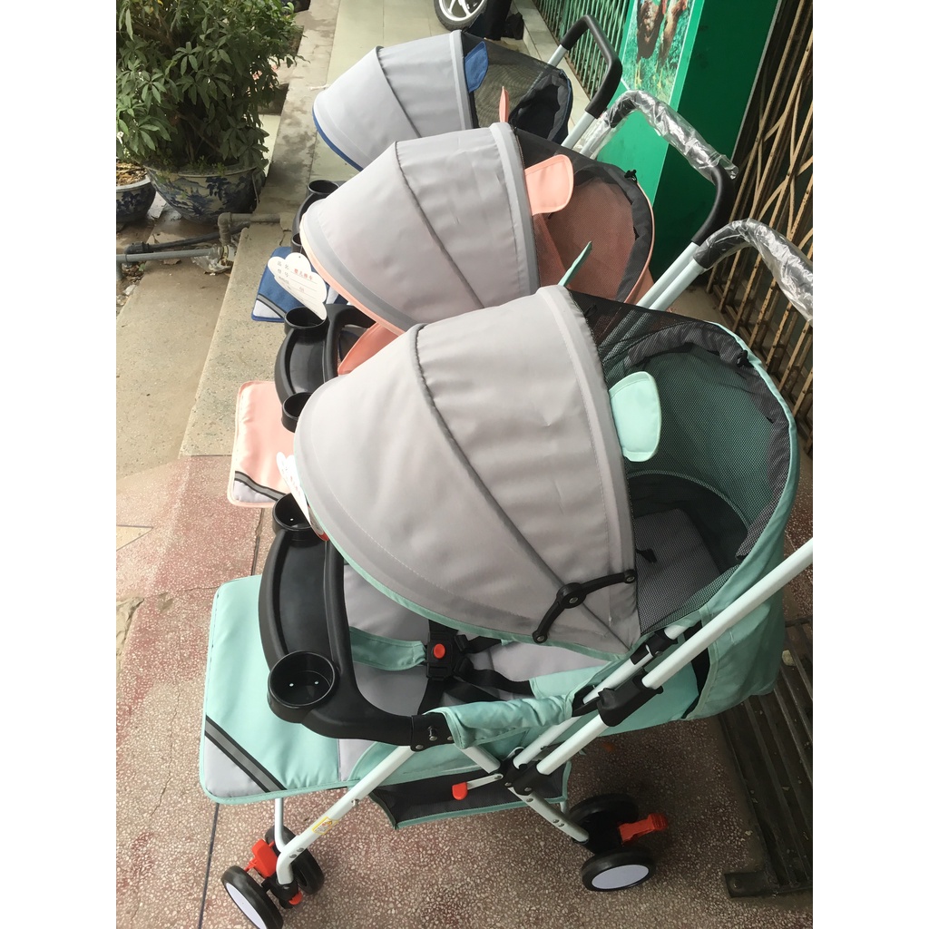 Xe đẩy cho bé sơ sinh 2 chiều 3 tư thế có nhạc chính hãng