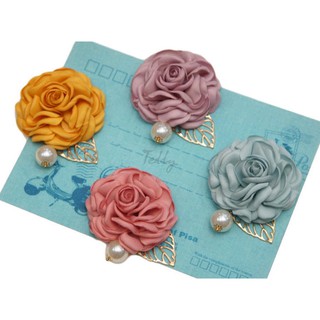 Cài áo hoa hồng lụa handmade RP014