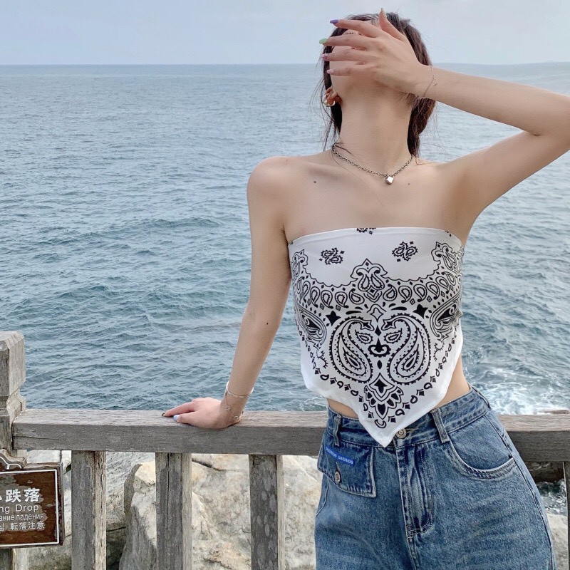 Áo Yếm⚡Áo Hai Dây⚡Croptop Vintage Nữ Thổ Cẩm Chất Áo Thun Siêu Mát, Siêu Sành Điệu, Nổi Bật Dành Cho Cô Nàng Quyến Rũ | BigBuy360 - bigbuy360.vn