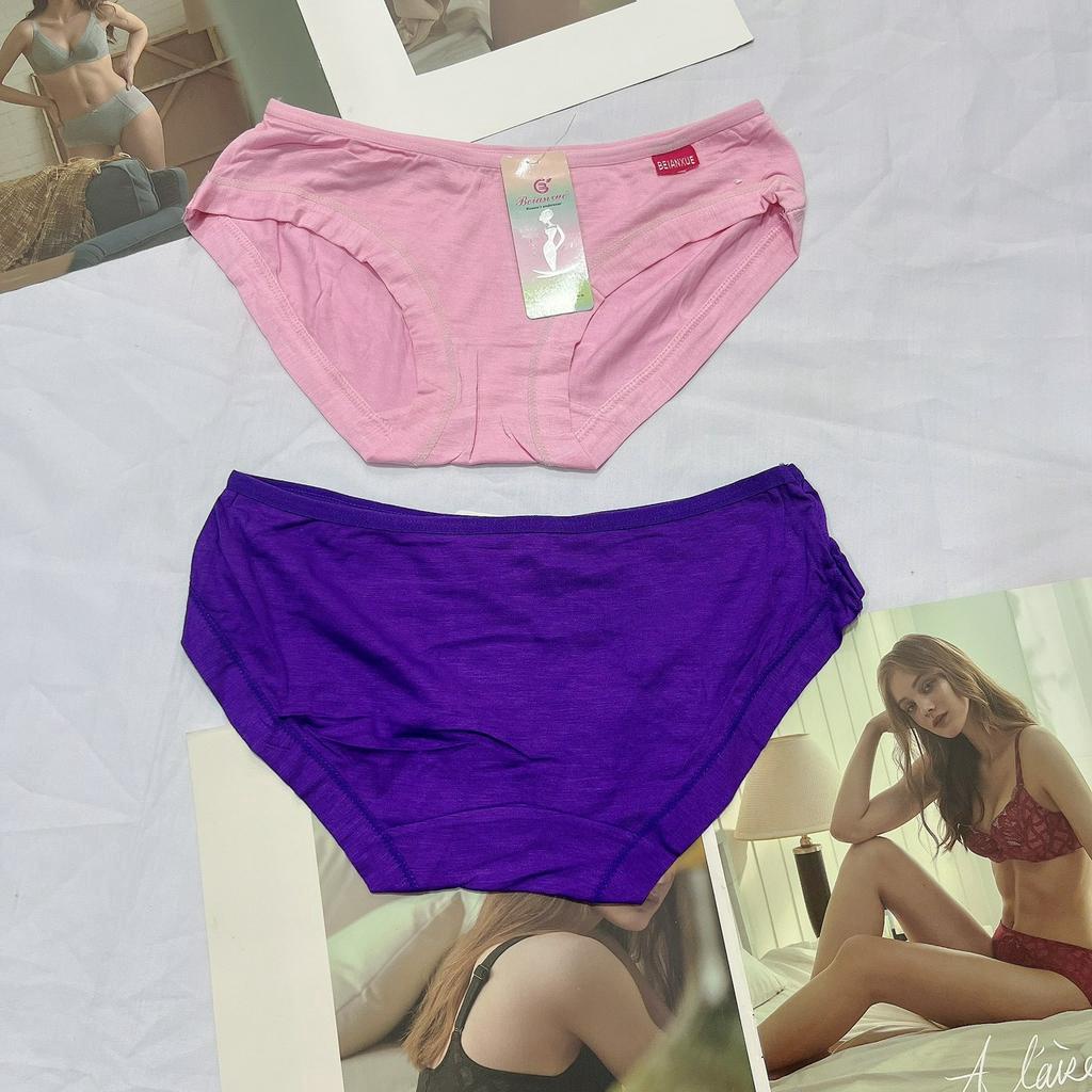 Quần lót nữ cotton dạng phom mini cạp thấp mềm mịn thoáng mát size dưới 50kg
