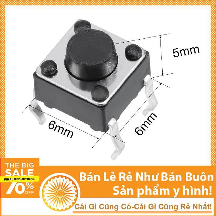 Combo 5 Nút Nhấn 4 Chân 6x6x5mm