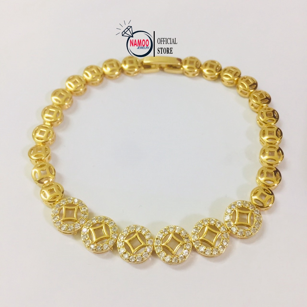 Lắc Tay Đính Đá L684, Vòng Tay Mạ Vàng 18k Nữ Namoo Jewelry