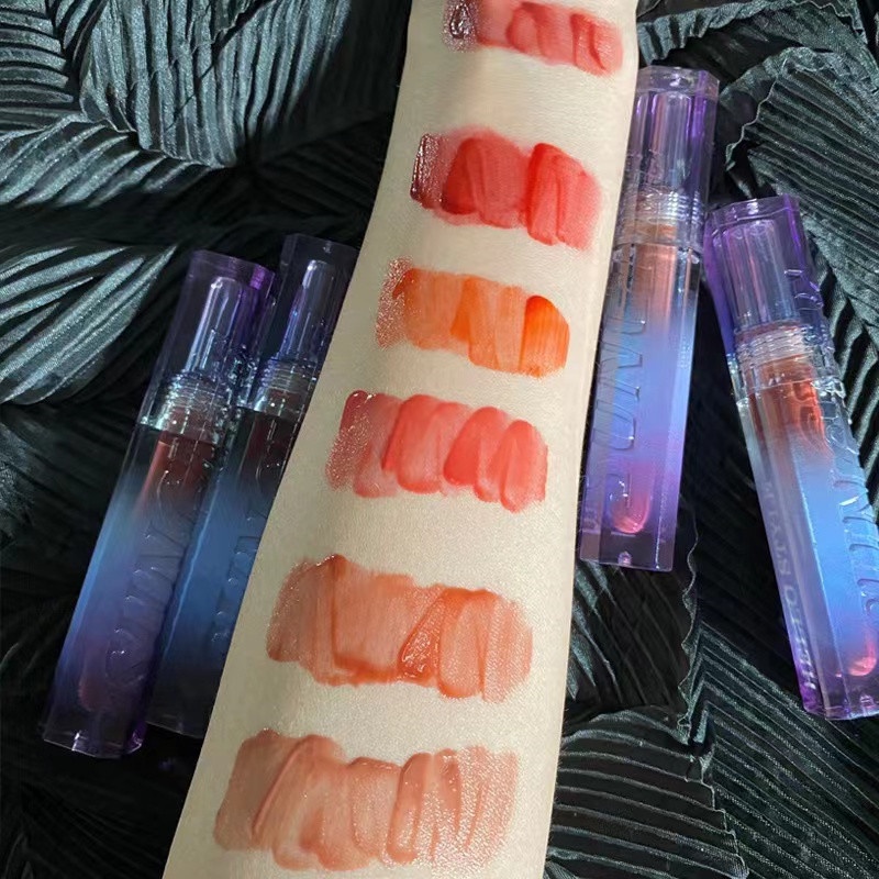 HELLOSTYLE Son Bóng Dạng Lỏng Lâu Trôi Chống Thấm Nước Hiệu Ứng Gương Dưỡng Ẩm Lâu Trôi Feipink