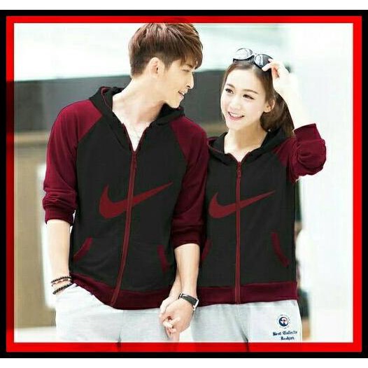 Áo Khoác Hoodie Nike Màu Đen Cá Tính Cho Các Cặp Đôi