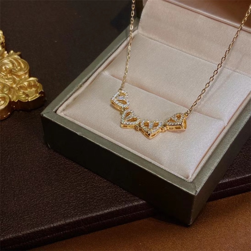 1 Vòng cổ mặt hình cỏ bốn lá đính đá zircon thời trang cho nữ