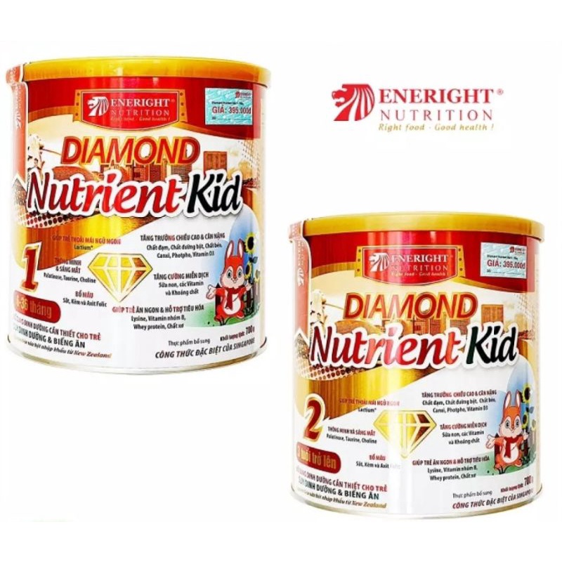 Sữa Diamond Nutrient kid 700g ➡ số 1 cho trẻ 6- 36 tháng ➡ số 2 cho trẻ biếng ăn ,suy dinh dưỡng từ 3 tuổi trở lên