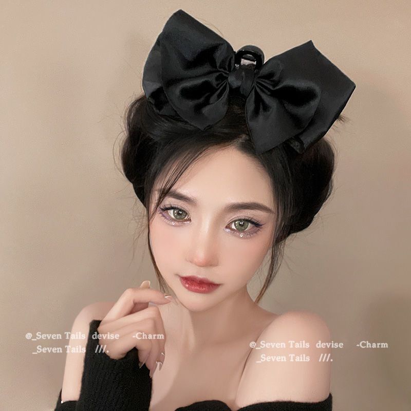 Kẹp Tóc Nơ Bướm Bằng Satin Cỡ Lớn Thời Trang Mùa Hè Cho Nữ
