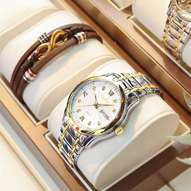 hồ đồng Authentic Swiss Automatic Machine Core Watch Male-Day Life Light không thấm nước Cặp đôi kim cương không cơ