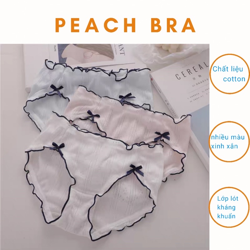 Quần lót nữ cotton 100% Peach bra kháng khuẩn an toàn chất liệu thoáng mát | BigBuy360 - bigbuy360.vn