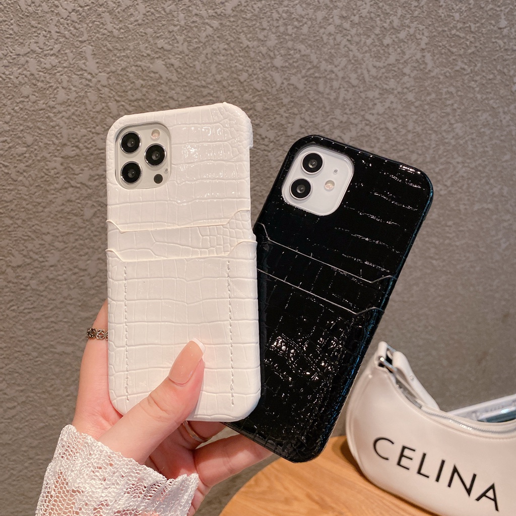 Ốp Điện Thoại Da Cá Sấu Có Ngăn Đựng Thẻ Cho iPhone 14 Pro Max Plus 13 / 12 / 11 / X / XS / XR 7Plus / 8Plus 7 / 8 / SE2020 Mini