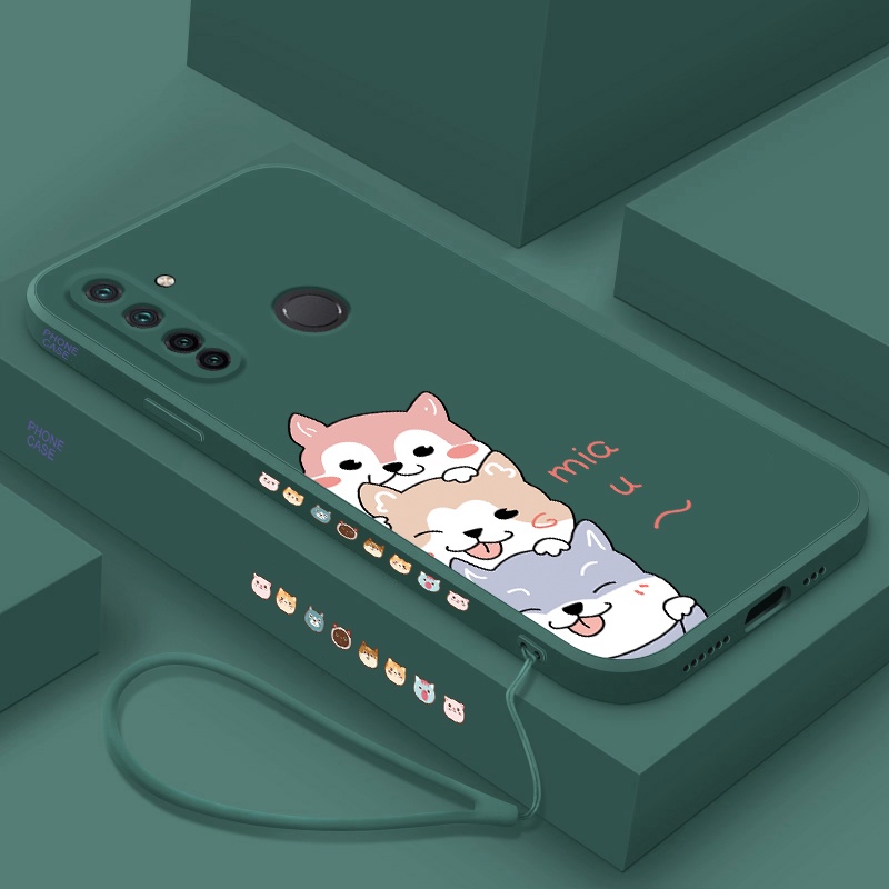 Ốp Điện Thoại Silicon Mềm Hình Chú Cún Có Dây Đeo Cho Realme 5 5I 5 PRO 6 6I 6PRO