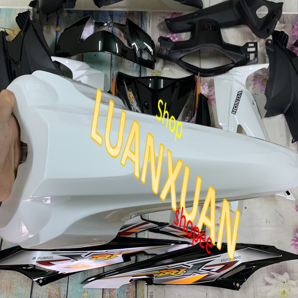 Bộ Dàn áo xe Wave RSX 100, rsx siêu nhân màu Trắng  -nhựa nguyên sinh loại đẹp