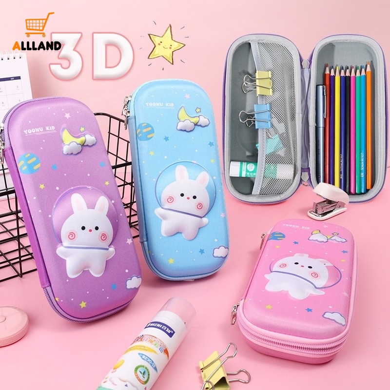 Túi Đựng Bút EVA Sức Chứa Lớn Chống Thấm Nước Hình Thỏ Hoạt Hình 3D Sáng Tạo