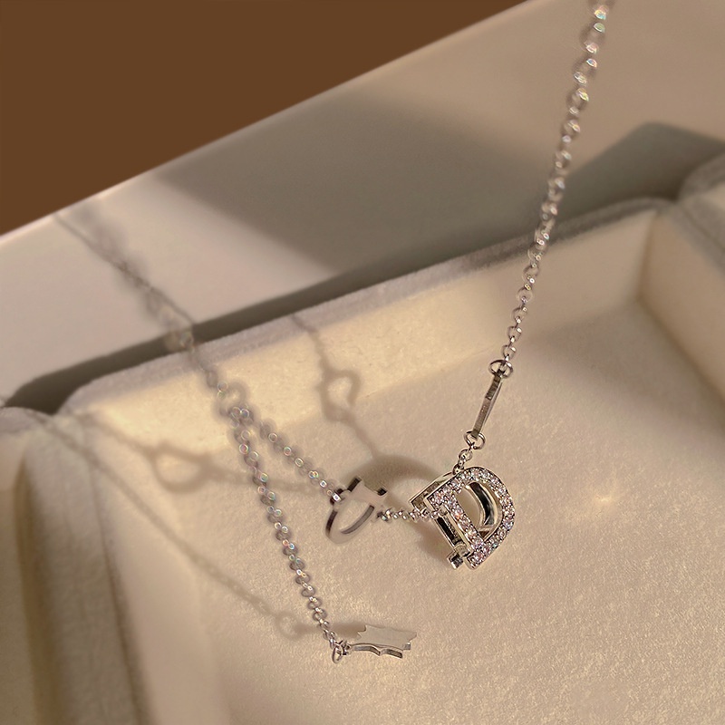 ❤️zheting ❤️ Titanium steel D-shaped women's necklace