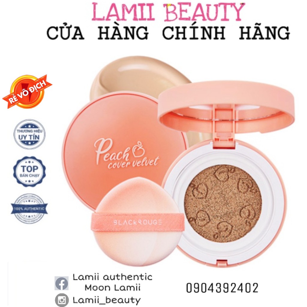 Phấn nước BLACK ROUGE PEACH COVER VELVET CUSHION