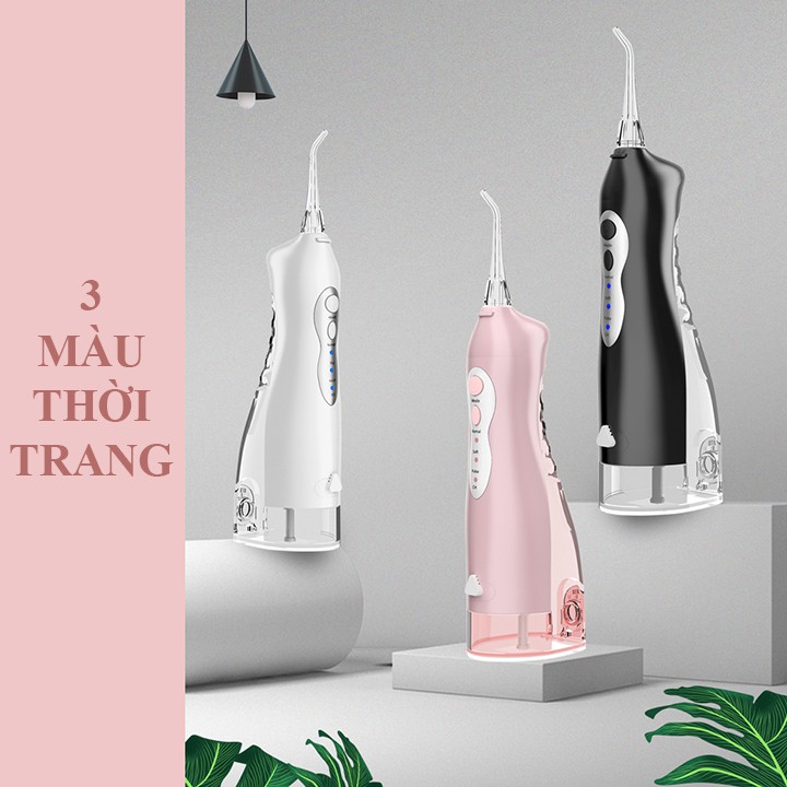 Máy tăm nước cầm tay Oral Irrigator SmileWell tặng kèm 5 vòi phun bảo hành chính hãng 12 tháng