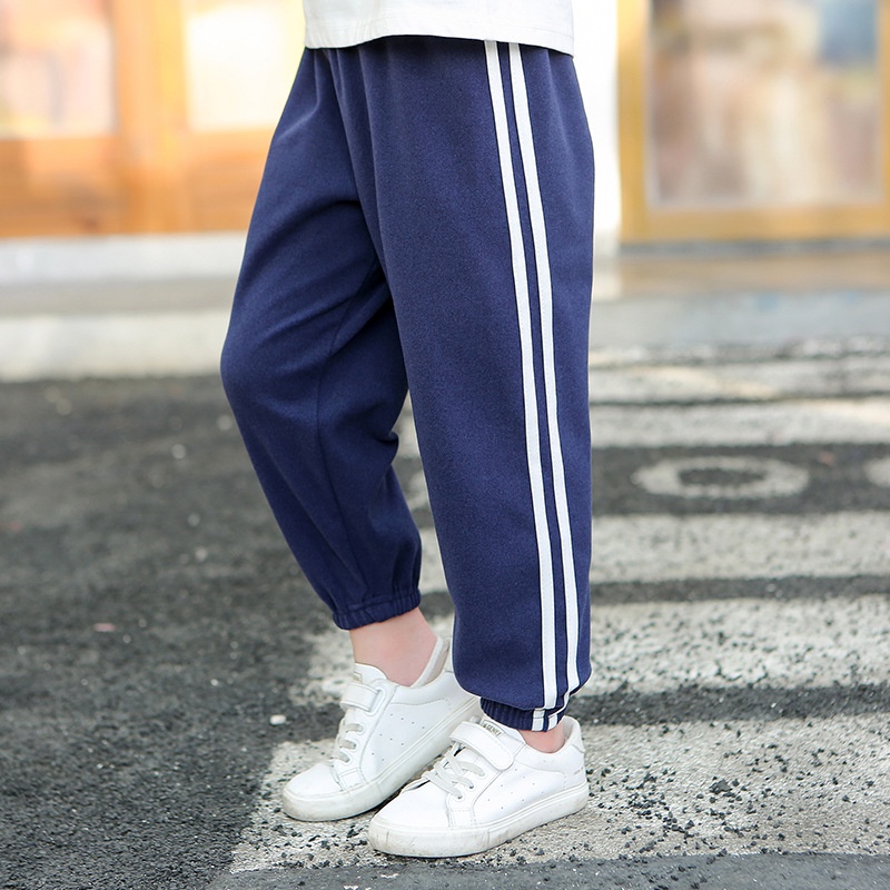 Quần thể thao YAOEENH dài ống rộng màu sắc đơn giản thời trang dành cho bé trai và bé gái