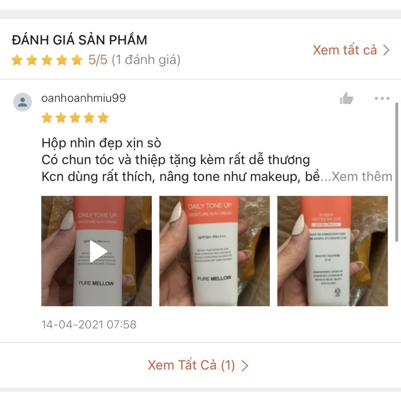 Kem chống nắng vật lý Pure Mellow