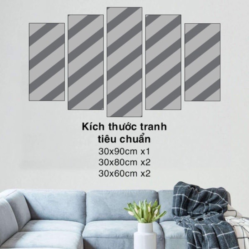 Bộ 5 Tranh Tráng Gương 3d Cao Cấp