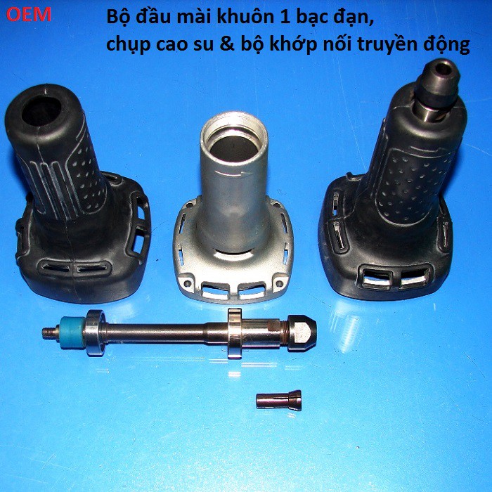 Bộ đầu máy mài khuôn cốt 6mm - 1 bạc đạn đầu - chụp cao su