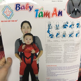 Địu ngồi em bé bốn tư thế Tâm An