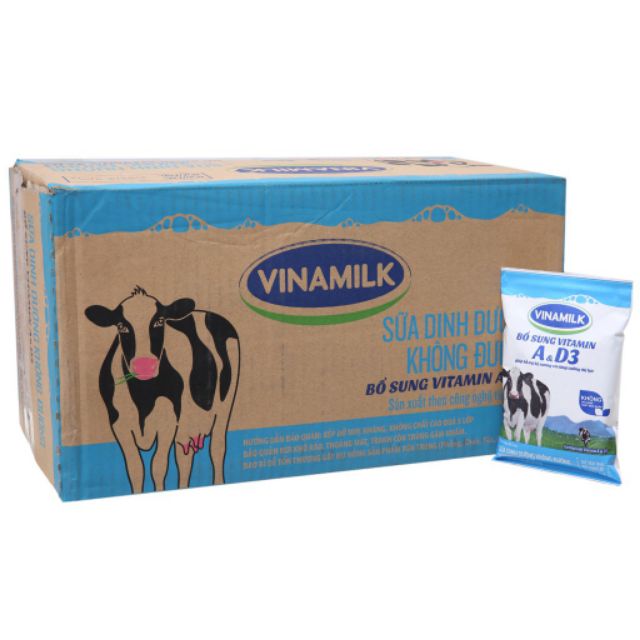 Combo 10 túi sữa tươi VNM không đường220ml date 9/2021 họ