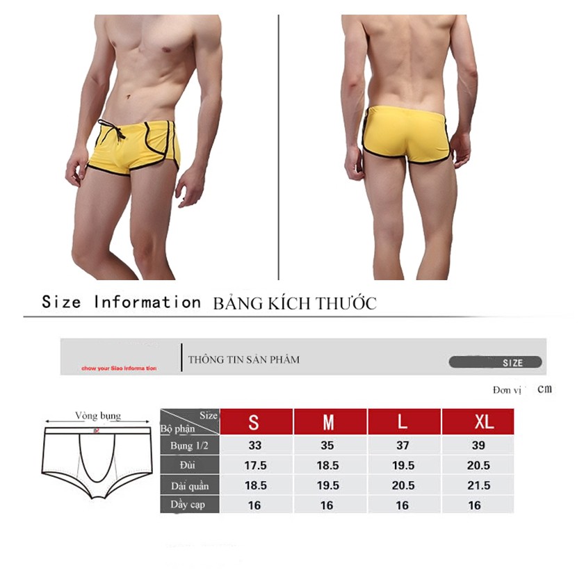 Quần bơi nam co giãn 4 chiều, phong cách thể thao tắm biển, hồ bơi QB 6012