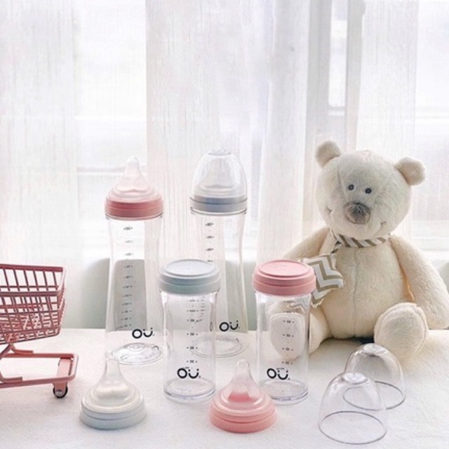 [ TẶNG 1 NẮP ĐẬY] BÌNH SỮA OU: WISH NỘI ĐỊA HÀN VỚI TỐC ĐỘ CHẢY SỮA SIÊU NHANH - NÚM CỰC MỀM 90-140-260ML