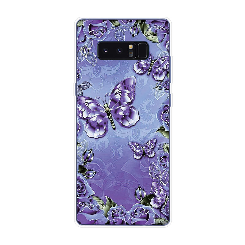 Samsung Galaxy S7 Edge S8 S8+ Plus Soft TPU Silicone Phone Case Cover Poetic Butterfly