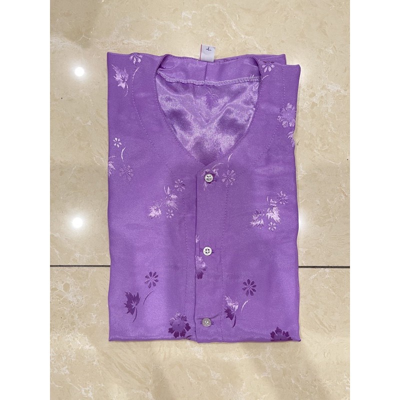 Áo bà ba dài tay cho người già, vải gấm hoa ướt khâu tay 40-62kg Shop Lê Đào