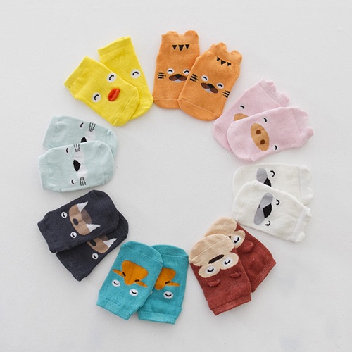 Tất Hàn KIDS SOCKS Cổ Ngắn Thú Mắt Cười Chống Trơn Trượt Cho Bé 3 Tháng - 4 Tuổi T01