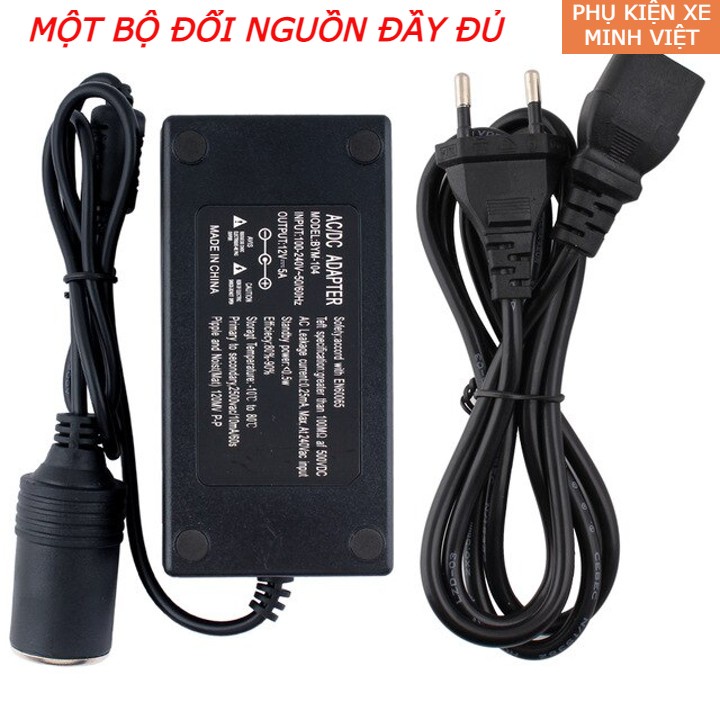 Đổi Nguồn 220V Sang 12V- Bộ Chuyển Đổi nguồn 12V - 5A-10A . Công Suất 60W-120W Đầu Cắm Ô Tô Loại Tốt