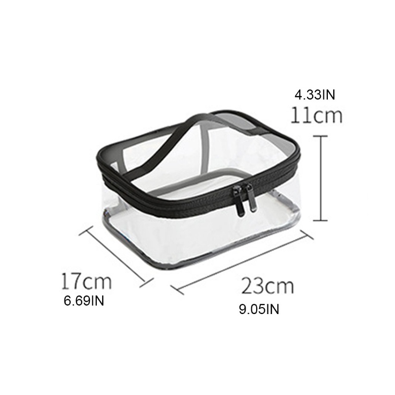 Túi Đựng Mỹ Phẩm Bằng PVC Trong Suốt Chống Nước Có Khóa Kéo Tiện Dụng Mang Theo Du Lịch