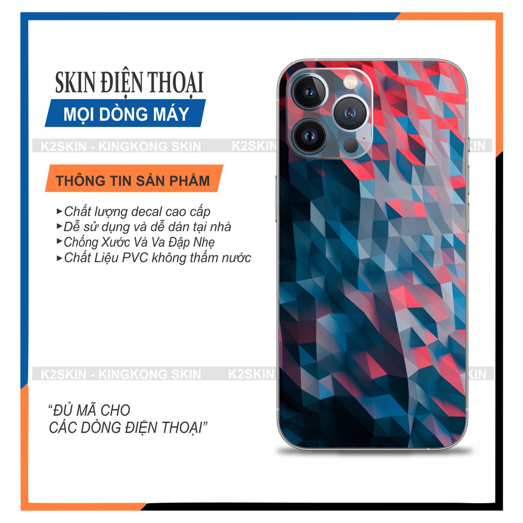 Miếng dán Skin dành cho Androi và Iphone các loại 6/6s/7/8/ 7plus/11/11pro/11promax/12pro/12promax/13/13promax (SKU 204)