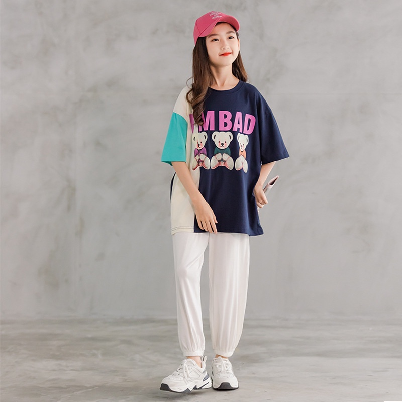 22MC68 Bộ quần áo ngắn tay hè bé gái hàng nhập