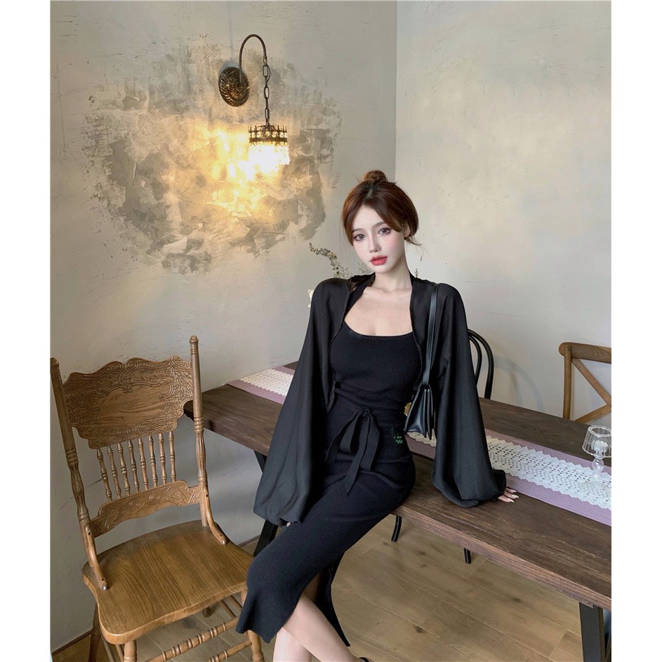 Đầm body dây chồng cổ, váy ôm sát cột dây eo - 25 store