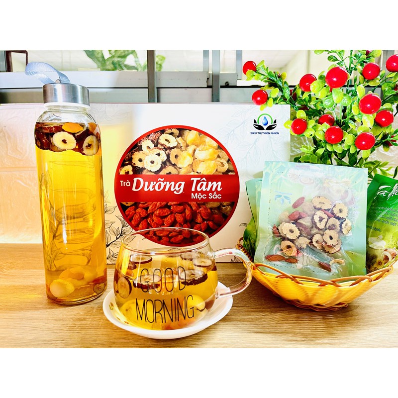 Trà Dưỡng Tâm Mộc Sắc (long nhãn, táo đỏ, kỷ tử) 30 Gói/1 Hộp Siêu thị thiên nhiên (tặng bình thủy tinh) | BigBuy360 - bigbuy360.vn