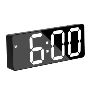 LED clock, Multi-function alarm clock, Mirror, Dimming, Voice control, Various styles to choose, Use AA battery/ USB power【lyfs】