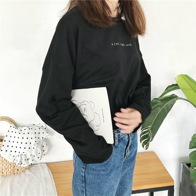 Áo thun dài tay  VINI  phông Unisex nam nữ tee oversize form rộng pull Ulzzang Streetwear thu đông vải mềm