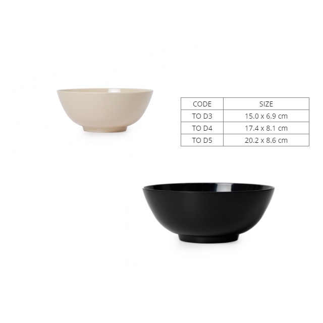 Tô Nhựa Melamine Bún Phở Màu Đen/Nâu