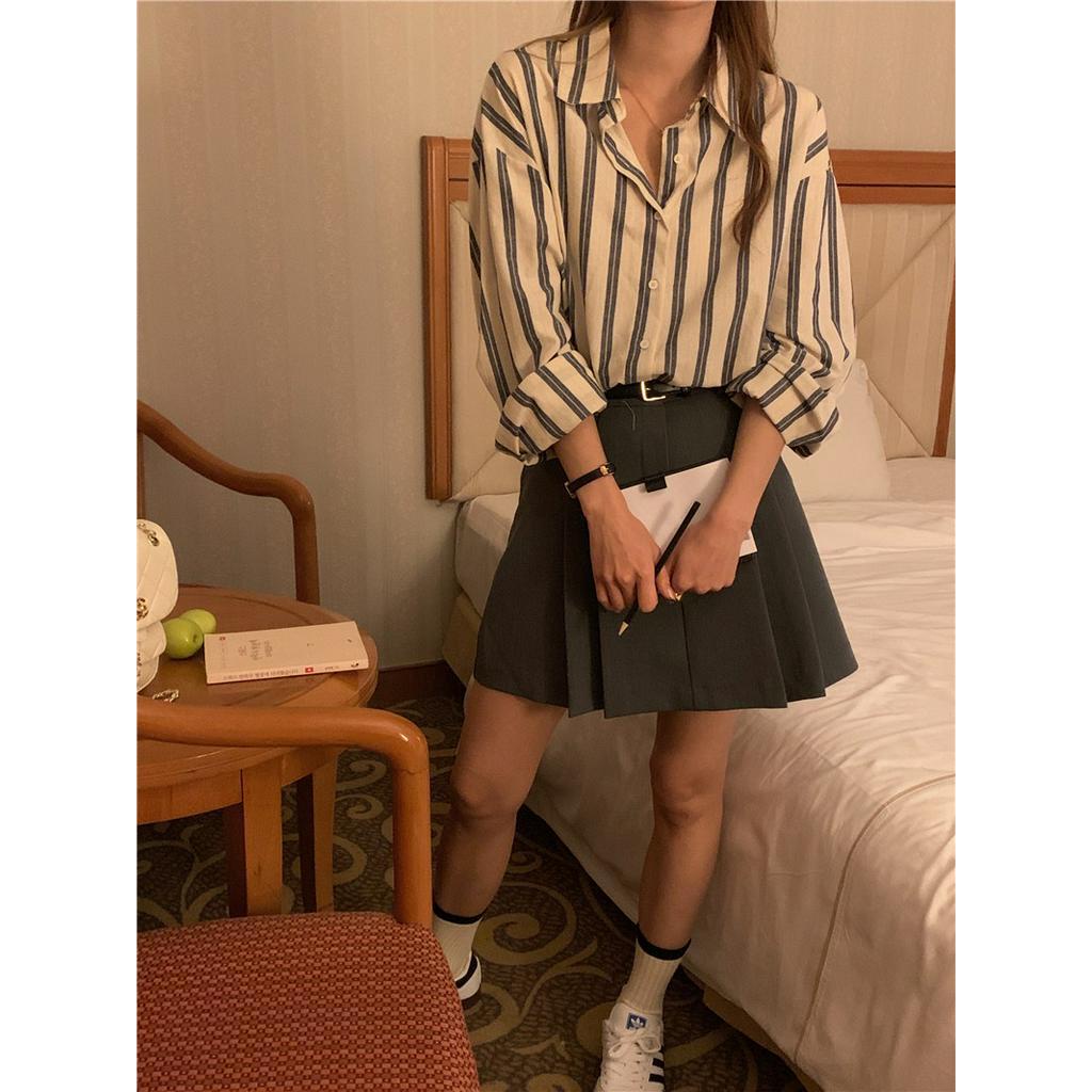 Áo Sơ Mi Kẻ Sọc Dài Tay Cổ polo Phong Cách Mới 62623